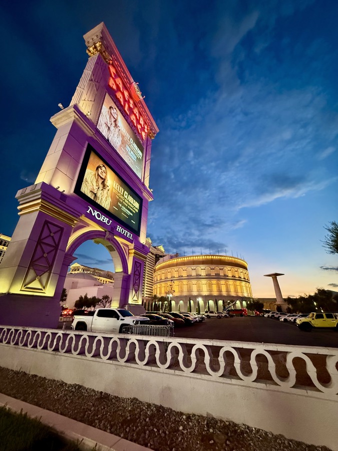 Photograph of Caesars Palace (from the Forum Shops) in Las Vegas, Nevada — travel photograph, July 21, 2026