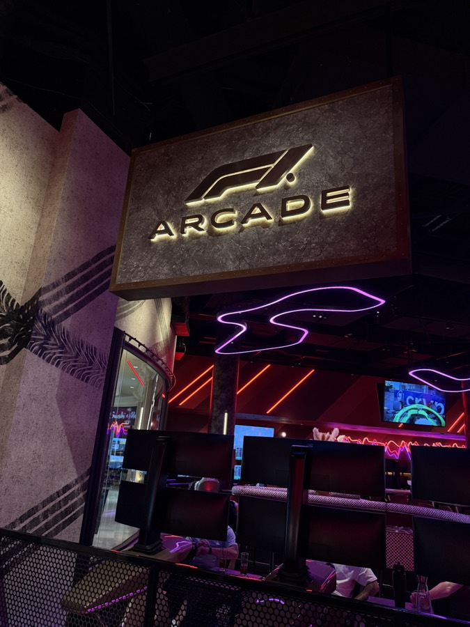 Photograph of F1 Arcade in The Forum Shops, Las Vegas, Nevada — travel photograph, July 21, 2026