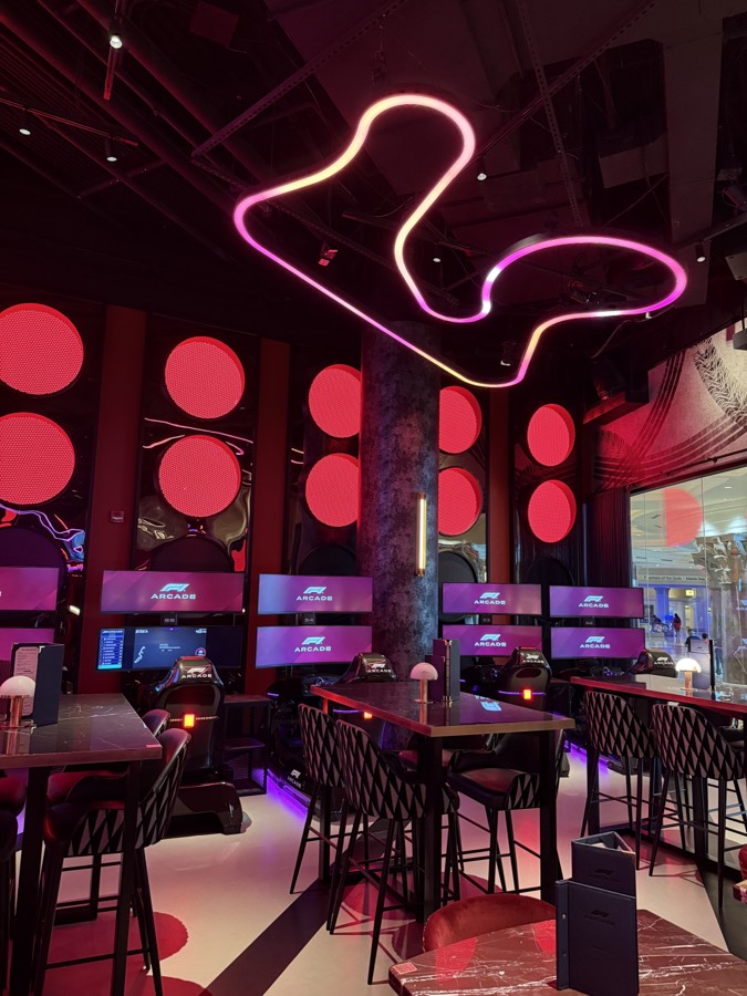 Photograph of F1 Arcade in The Forum Shops, Las Vegas, Nevada — travel photograph, July 21, 2026