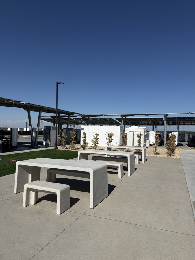 Photograph of Tesla Oasis in Lost Hills, California — road trip view, July 22, 2026
